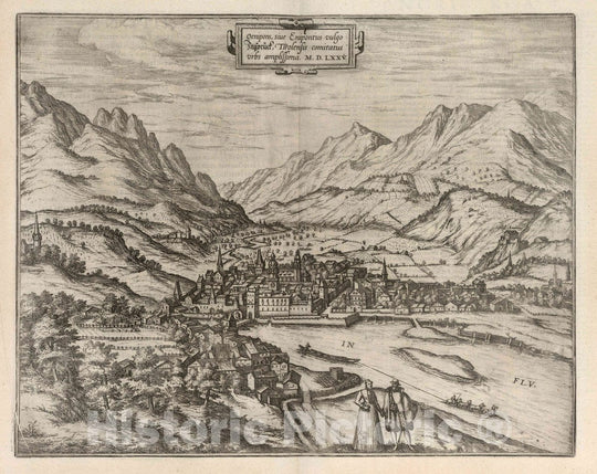 Historic Map : Innsbruck (Austria), Vol II (42) Inspruck (Innsbruck), 1575 Atlas , Vintage Wall Art
