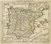 Historic Map : A New General and Universal Atlas Containing Forty Five Maps by Andrew Dury. Engraved by Mr. Kitchin & Others. Spain and Portugal, 1763 AtlasVintage Wall Art