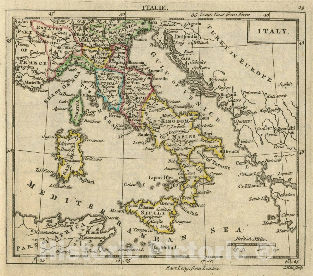Historic Map : A New General and Universal Atlas Containing Forty Five Maps by Andrew Dury. Engraved by Mr. Kitchin & Others. Italy, 1763 Atlas - Vintage Wall Art