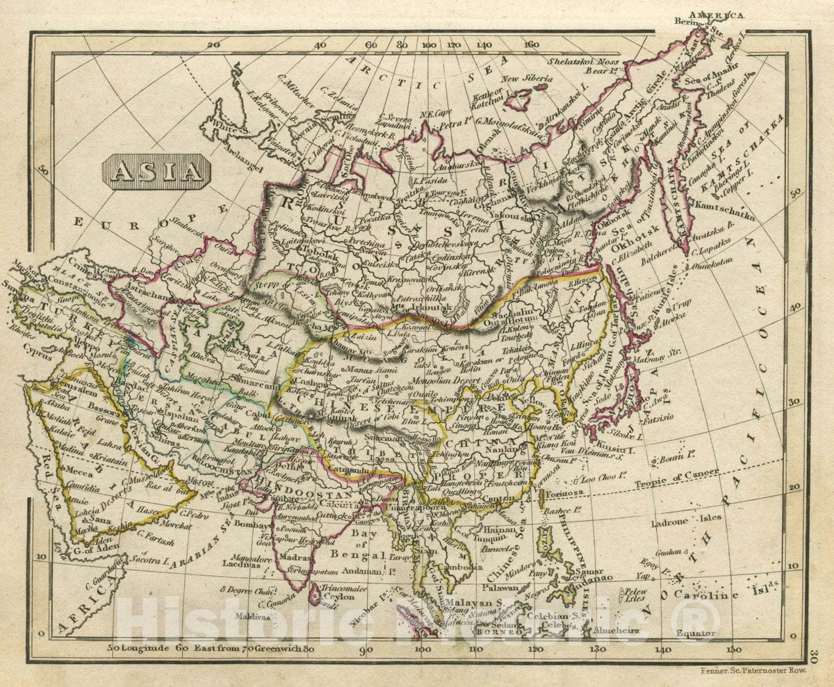 Historic Map : Asia, 1830 Atlas - Vintage Wall Art
