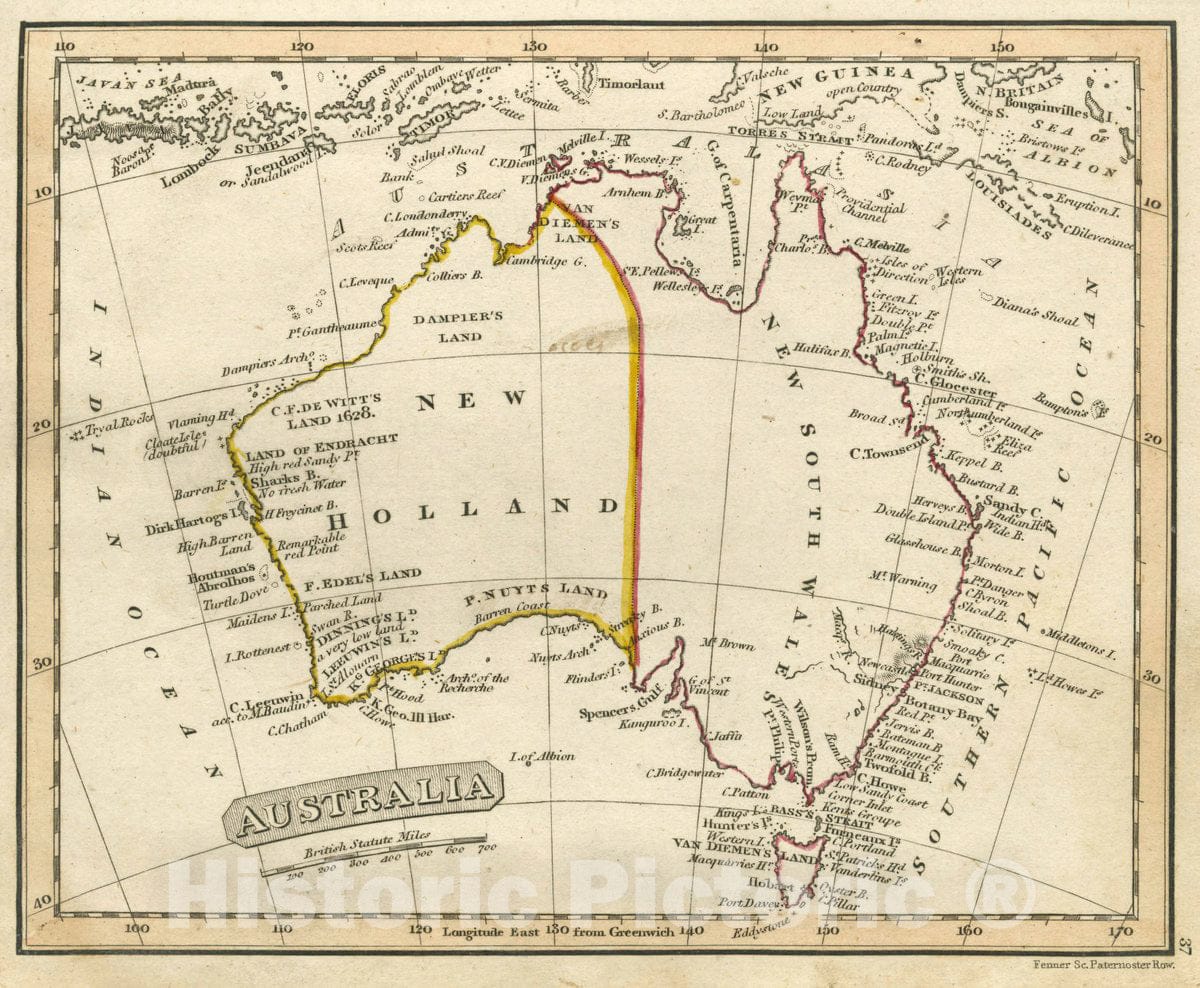 Historic Wall Map : Australia, 1830 Atlas - Vintage Wall Art