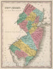 Historic Map : New Jersey. Young & Delleker Sc. Published by A. Finley, Philada, 1827 Atlas - Vintage Wall Art