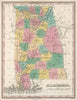 Historic Map : Alabama. Young & Delleker Sc. Published by A. Finley, Philada, 1827 Atlas - Vintage Wall Art