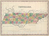 Historic Map : Tennessee. Young & Delleker Sc. Published by A. Finley, Philada, 1827 Atlas - Vintage Wall Art