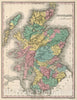 Historic Map : Scotland. Young & Delleker Sc. Published by A. Finley, Philada, 1827 Atlas - Vintage Wall Art