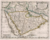 Historic Map : Saudi Arabia, Arabian Peninsula L'Arabie Petree, Deserte, et Heureuse, 1652 Atlas , Vintage Wall Art