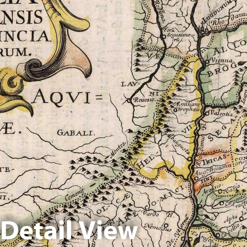 Historic Map : Narbonne , France Gallia Narbonensis seu Prouincia Romanorum, 1648 , Vintage Wall Art