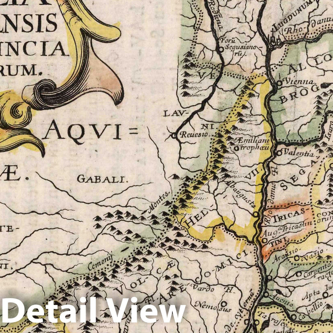 Historic Map : Narbonne , France Gallia Narbonensis seu Prouincia Romanorum, 1648 , Vintage Wall Art