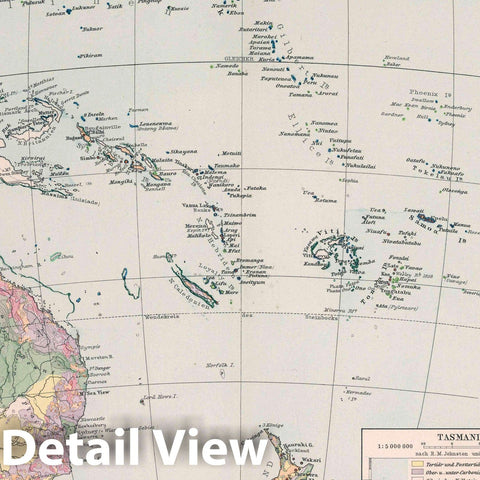 Historic Map : Australia, Hawaii, Viti Levu (Fiji), Pacific Oceanien. Entw. v. H. 1886, Ausg. 1888, Vintage Wall Art