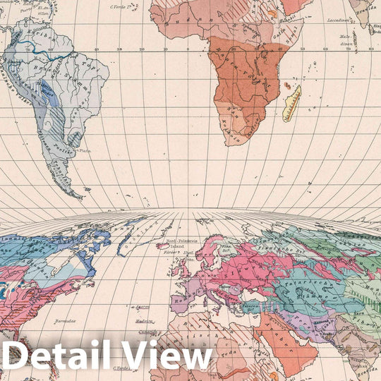Historic Map : Volkersitze um 1500 und 1800, 1890 Atlas - Vintage Wall Art