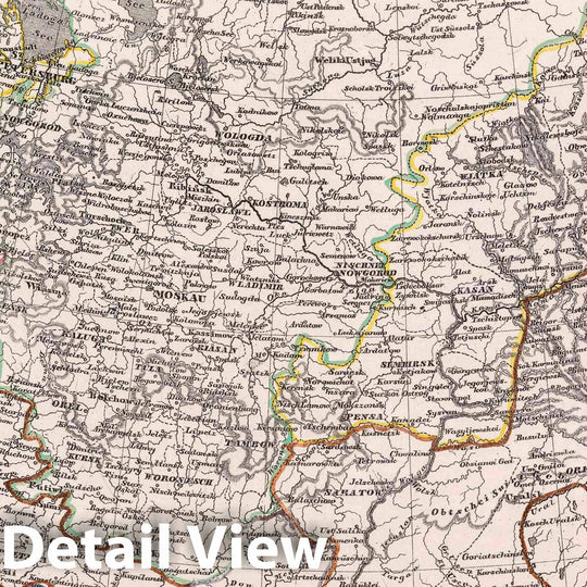 Historic Map : Russia, Russland, 1847 Atlas , Vintage Wall Art
