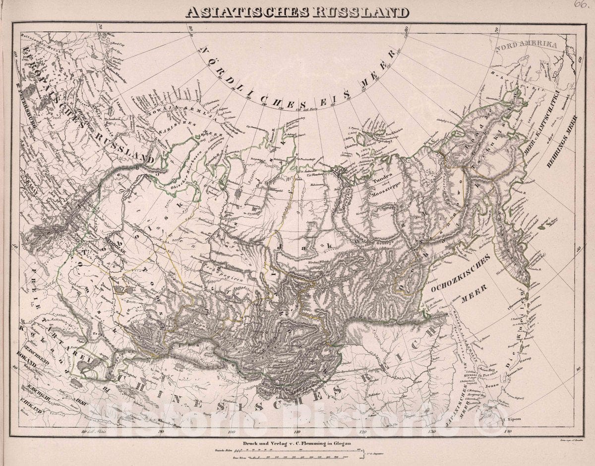 Historic Map : Russia, Asiatisches Russland, 1847 Atlas , Vintage Wall Art