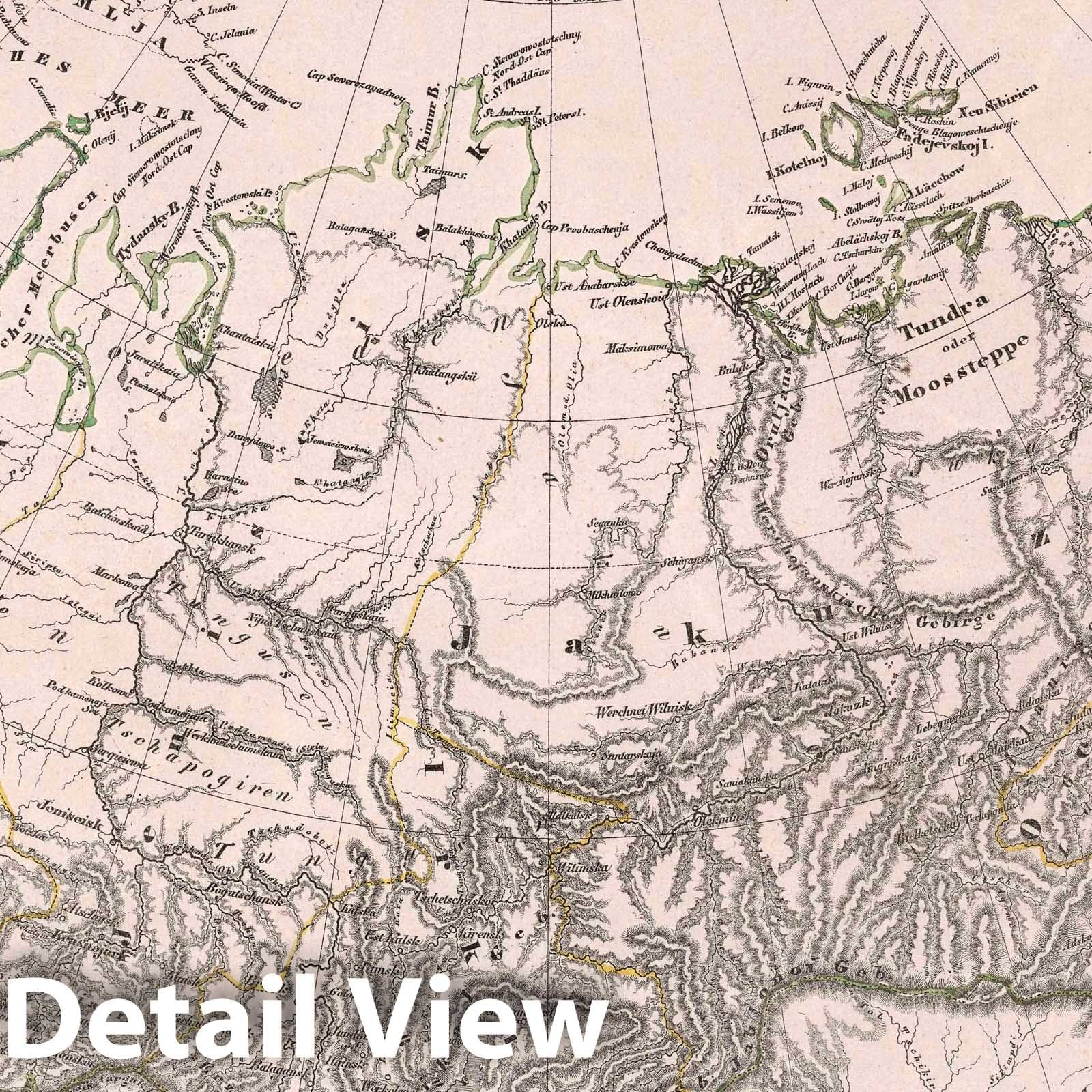 Historic Map : Russia, Asiatisches Russland, 1847 Atlas , Vintage Wall Art