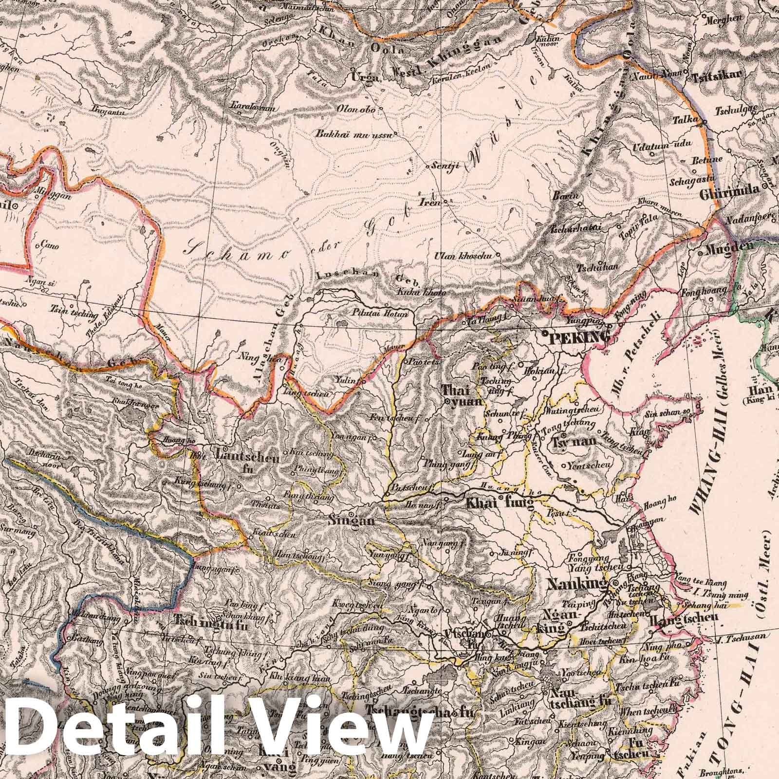Historic Map : China, Northeast Asia Chinesisches Reich und Japan, 1847 Atlas , Vintage Wall Art