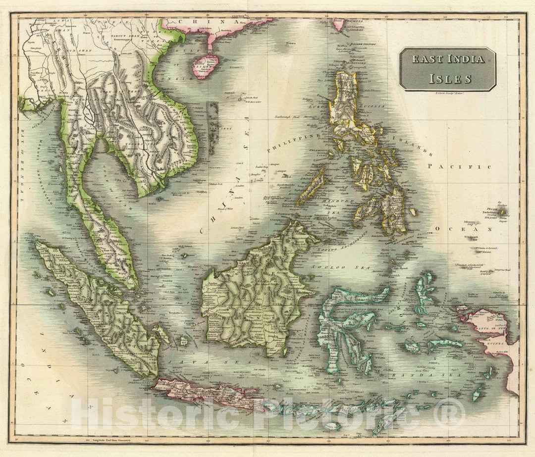 Historic Map : East India Isles. T. Clerk Sculpt, Edinr. (Drawn & Engraved for Thomson's New General Atlas, 1817), 1817 Atlas - Vintage Wall Art