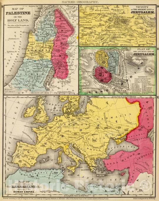 Historic Map : Incursions of Barbarians, 1875 Classical Atlas - Vintag ...