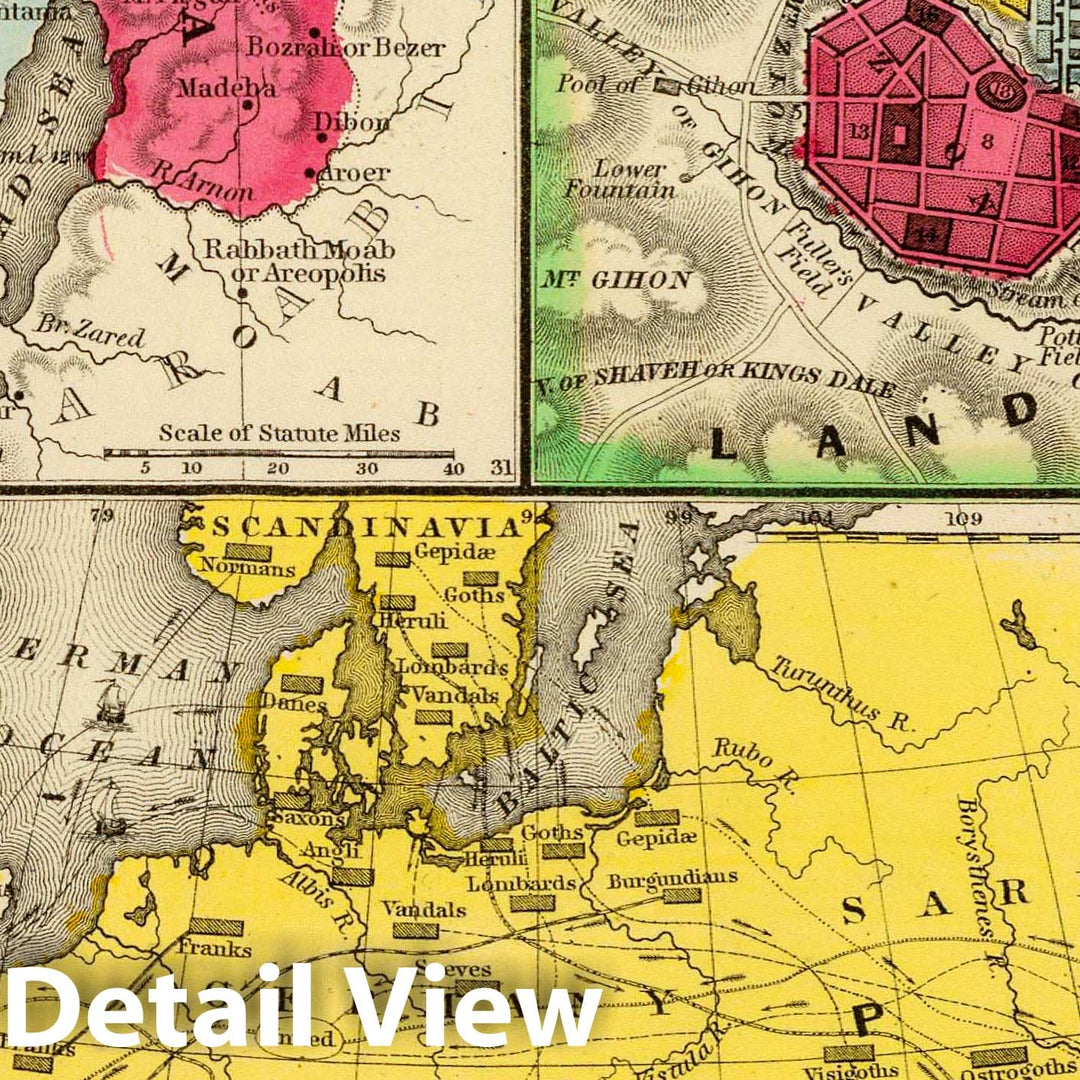 Historic Map : Incursions of Barbarians, 1875 Classical Atlas - Vintag ...