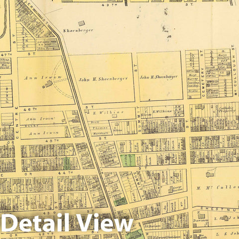 Historic Map : 1872 City Atlas - Seventeenth Ward, Pittsburgh. (1872) - Vintage Wall Art