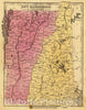 Historic Map : New Hampshire & Vermont. Entered 1836, by Eleazer Huntington Connecticut, 1836 Atlas - Vintage Wall Art