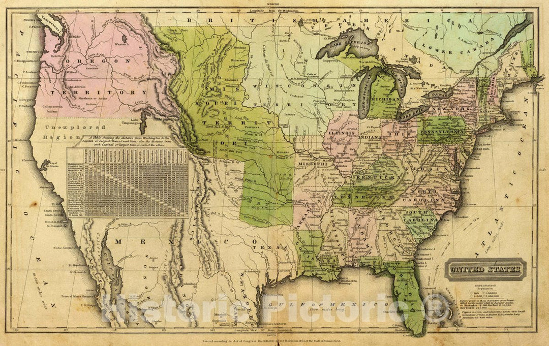 Historic Map : United States. Entered According to Act. of Congress De ...