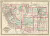 Historic Map : California, Utah, Nevada, Colorado, New Mexico, and Arizona, 1874 Atlas - Vintage Wall Art