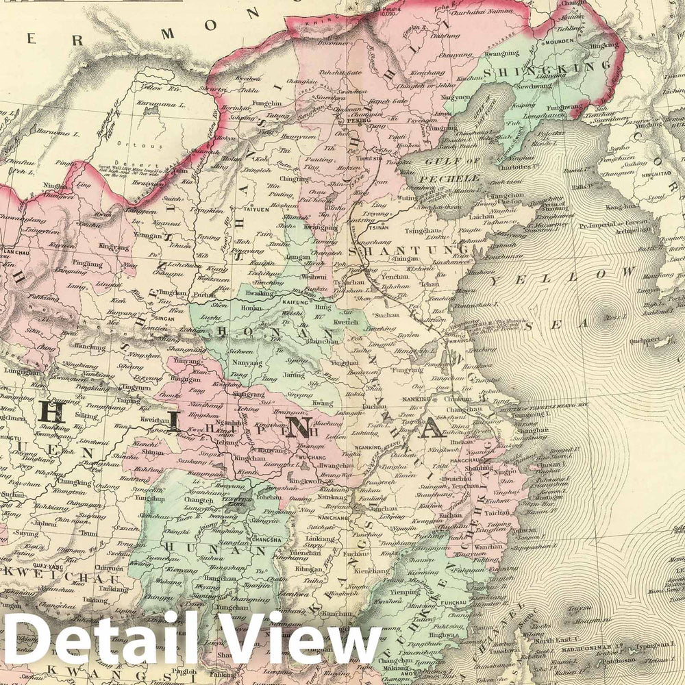 Historic Map : Johnson's China and Japan Published by A. J. Johnson, New York. 114. 115, 1874 Atlas - Vintage Wall Art