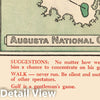Historic Golf Course Map - Augusta National Golf Club Course, 1954 - Vintage Wall Art