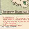 Historic Golf Course Map - Augusta National Golf Club Course, 1954 - Vintage Wall Art
