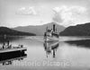 Adirondacks Historic Black & White Photo, Steamboat Doris, Lake Placid, c1902 -