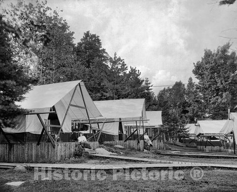 Adirondacks Historic Black & White Photo, Sanatorium at Ray Brook, near Saranac Lake, c1910 -