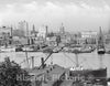 Baltimore Historic Black & White Photo, Baltimore from Federal Hill, c1906 -