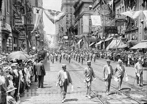 Baltimore Historic Black & White Photo, Elk Parade, c1916 -