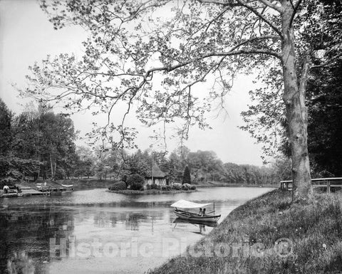 Baltimore Historic Black & White Photo, Lake in Druid Park, c1903 -