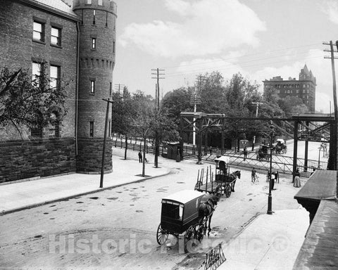 Historic Black & White Photo - Brooklyn, New York - Atlantic Avenue Crossing, c1900 -