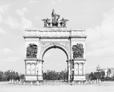 Historic Black & White Photo - Brooklyn, New York - The Arch on Grand Army Plaza, c1904 -