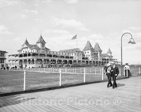 Historic Black & White Photo - Brooklyn, New York - The Boardwalk at the Brighton Beach Hotel, c1903 -