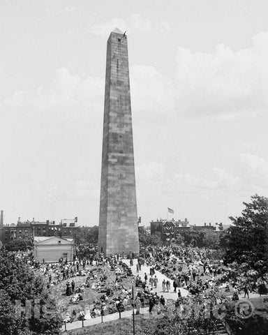 Historic Black & White Photo - Boston, Massachusetts - Bunker Hill Day, c1895 -