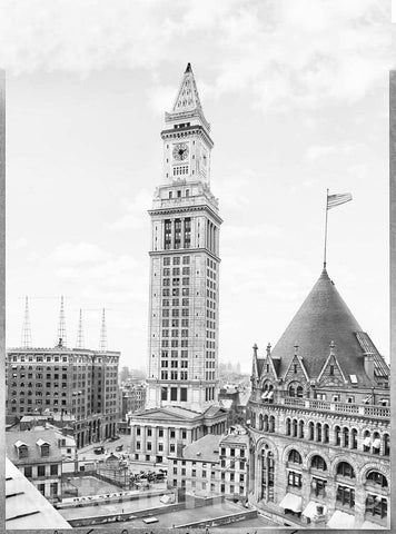 Historic Black & White Photo - Boston, Massachusetts - Custom House Tower, c1915 -