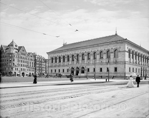 Historic Black & White Photo - Boston, Massachusetts - The Public Library in Copley Square, c1906 -