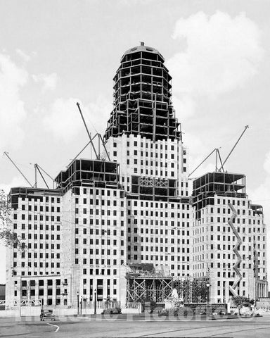 Historic Black & White Photo - Buffalo, New York - City Hall Under Construction, c1930 -