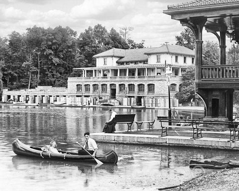 Historic Black & White Photo - Buffalo, New York - Canoeing in Delaware Park, c1919 -