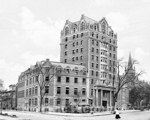 Historic Black & White Photo - Buffalo, New York - The YMCA Building, c1908 -
