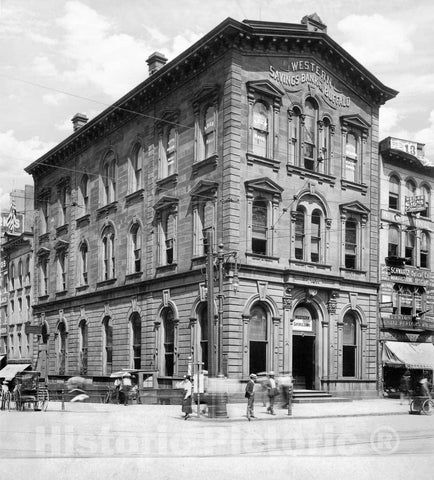Historic Black & White Photo - Buffalo, New York - The Western Savings Bank of Buffalo, c1895 -