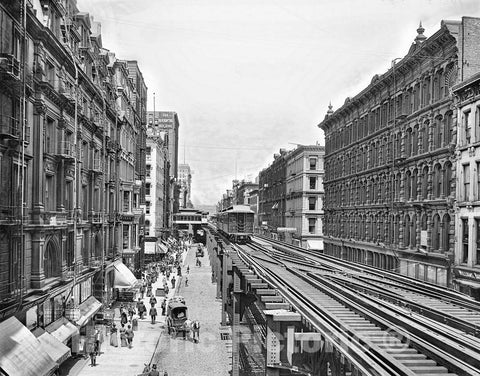 Chicago Historic Black & White Photo, Wabash Avenue, c1900 -