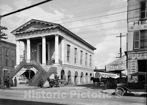 Charleston Historic Black & White Photo, The City Market, c1907 -