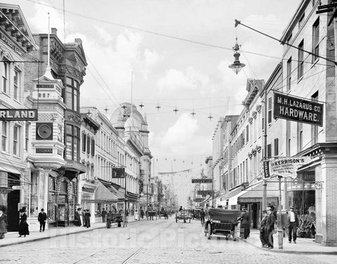 Historic Black & White Photo - Charleston, South Carolina - Commerce on King Street, c1915 -