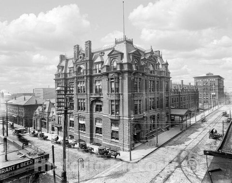 Cincinnati Historic Black & White Photo, Central Union Station, c1904 -