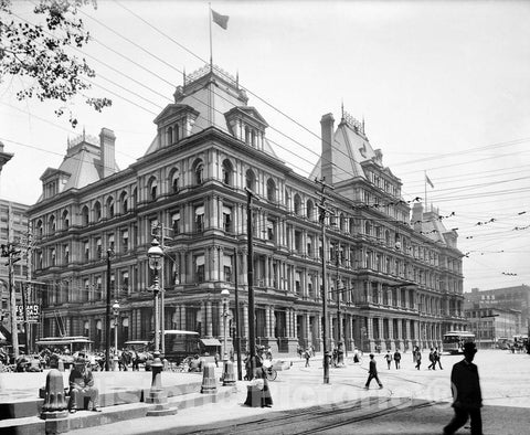 Cincinnati Historic Black & White Photo, Federal Building, c1901 -