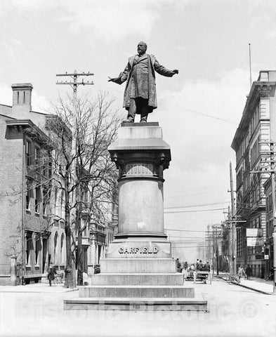 Cincinnati Historic Black & White Photo, The Garfield Monument in Piatt Park, c1903 -