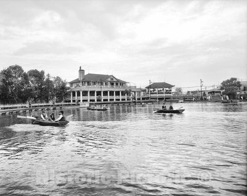 Historic Black & White Photo - Cincinnati, Ohio - On the Lake in Chester Park, c1910 -